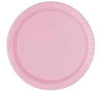 Lovely Pink Solid Round Paper Dessert Plates (17cm) 20 Count - Vibrant Paper Plates for Parties and Events, Perfect for Appetizers, Snacks, and Desserts