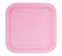 Lovely Pink Square Paper Dessert Plates (17cm) 16 Count - Elegant & Sturdy Party Tableware for Appetizers, Cakes and More