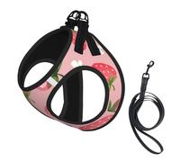Lovely Pink Strawberry,Pet Harness,Adjustable Reflective Dog Harness,Pet Leash Vest,M