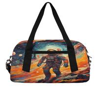 Lovely Planet Kids Duffle Bag Boys Girls Small Sport Dance Gym Bag for Overnight Travel Weekender Carry On, Space Astronaut Graffiti, 18.5"L x 9.4"W x 7.8"H