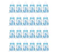LOVELY PLASTIC MILK BOTTLE CANDY BOX BABY SHOWER DECORATION BLUE 24PCS