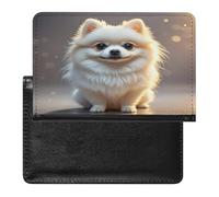 Lovely Pomeranian Passport Holder Passport Cover Protector Essentials with Credit Card Slots for Women Men