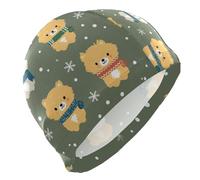 Lovely Pomeranian Snow Swim Cap for Men Lightweight Cloth Cap for Pool Bathing Swimming Hat One Size