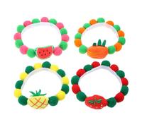 Lovely Pompoms Collar For Pet Birthday Party And Christmas Accessory Puppy Collar Pompoms Luck Charm Necklace Pet Collars For Cats