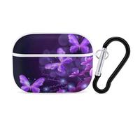 Lovely Purple AirPods Pro 2 Case Cover, Shockproof Hard Shell Protective Case for Women Men, Compatible with Airpod Pro Case 2nd/1st Generation with Keychain-White