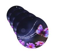Lovely Purple Butterfly Car Air Freshener Cards for Women Men 4 Pack Cute Car Accessories Long Lasting Scent Car Diffuser Hanging Auto Aromatherapy Tablets Car Fresheners Gifts
