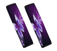 Lovely Purple Butterfly Car Seat Belt Cover Soft Comfortable Shoulder Seatbelt Pads Cover Seat Belt Pad for Suitable for Car Interior Accessorie