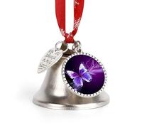 Lovely Purple Butterfly Christmas Bell Christmas Tree Decoration Love Bell Personalization Sleigh Bells Ornaments Jingling Bells for Holiday Party Decoration