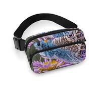 Lovely Purple Butterfly Fanny Pack for Women Men Waist Bag Belt Bag Adjustable Casual Bag for Travel Sports Hiking, white, 7.9x5.1inches