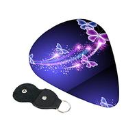 Lovely Purple Butterfly Guitar Picks, 6 Pack Includes Thin(.46mm), Medium(.71mm) & Heavy Gauges(.96mm) Suitable For Guitar, Ukulele, Etc.