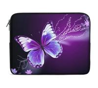 Lovely Purple Butterfly Laptop Sleeve 17inch Laptop Protective Case for Women Men Shockproof Computer Cover Portable Notebook Briefcases Computer Carrying Bag Lap Top Protector Compatible with Noteboo