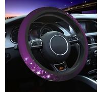 (Lovely Purple Butterfly) Non-Slip Neoprene Steering Wheel Cover Breathable Durable Car Steering Wheel Protector Universal 37-38 Cm/15 Inch