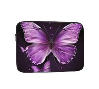 Lovely Purple Butterfly Print Laptop Sleeve, Compact Portable Protection for 10 inch Devices, Pad Tablet, Work, Travel & Office Use