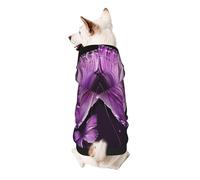 Lovely Purple Butterfly Printed Dog Hoodie Soft Dog Sweatshirt Cute Cat Dog Clothes for Small Dogs Kitten Puppy, 2XL
