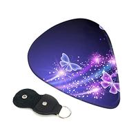 Lovely Purple Butterfly Printed Guitar pick Guitar Plectrums for Acoustic Guitar Electric Guitar Bass Guitar - Guitar Accessories - 6 Pack 0.71mm