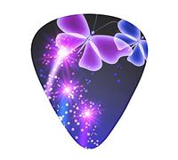 Lovely Purple Butterfly Printed Guitar Picks Personalized Guitar Plectrums 12 Pcs For Acoustic Guitar Electric Guitar And Bass Bulk Guitar Pick One Size