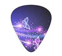 Lovely Purple Butterfly Printed Guitar Picks Personalized Guitar Plectrums 12 Pcs For Acoustic Guitar Electric Guitar And Bass Bulk Guitar Pick One Size