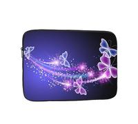 Lovely Purple Butterfly Printed Laptop Sleeve For 12 Inch Laptop, Shockproof Oxford Fabric Laptop Protective Case Laptop Bag