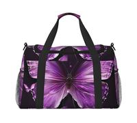 Lovely Purple Butterfly Printed Travel Duffle Bag for Men Women Weekender Travel Organizer Bag for Sport, Outdoors, Gym & Fishing