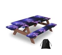 Lovely Purple Butterfly Rectangular water-repellent picnic tablecloths, outdoor camping, picnic, BBQ