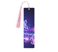 Lovely Purple Butterfly Wooden Bookmark Book Lovers Tassels Crafts Accessories Reading Book Club Party