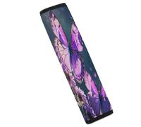 Lovely Purple Butterflys Car Seat Belt Cover Soft Comfortable Shoulder Seatbelt Pads Cover Seat Belt Pad for Suitable for Car Interior Accessorie