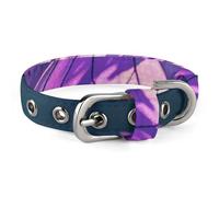 Lovely Purple Butterflys Dog Collar Adjustable Soft and Comfortable Puppy Collars with Metal Buckle Pet Collar for Small Medium Pet