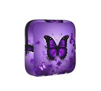 Lovely Purple Butterflys Print Multifunctional Storage Bag Pad Bag Skin-Friendly Period Pouch Reusable Tampon Bag for Female