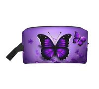 Lovely Purple Butterflys Print Toiletry Bag for Men Travel Toiletry Bag, Spacious Capacity Cosmetic Bag for Women