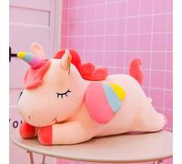 Lovely Rainbow Wings Unicorn Plush Toy Cute Pink Flying Pony Pillow Stuffed Animal Appease Doll For Kids Birthday Gift 80cm Yellow