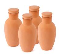 Lovely Ran OLLAS Terracotta Planter, 3.1" x 3.1" x 6" Self Watering Planter with Terracotta Clay Watering System for Outdoor Plants Watering System 4 Pack