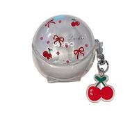 Lovely Red Cherry Pattern Case for Oppo Enco Air3, Headphone Earphone Case Cover with Pendant Accessories