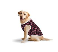 Lovely Red Flamingosprint Large Pets Vest Breathable Sleeveless Tank Top Apparel Cozy Lightweight T-Shirt