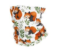 Lovely Red Panda And Leaf Unisex Neck Warmer Lightweight Neck Gaiter Warm Bandana For Motorcycle Walking Outdoor Winter