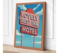 Lovely Rest Inn Sign Retro Canvas Wall Art Print 30x20 Inch (76 x 51 cm)