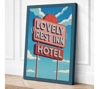 Lovely Rest Inn Sign Retro Canvas Wall Art Print 30x20 Inch (76 x 51 cm)