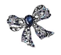 Lovely Retro Bowknot Pin with Crystal Rhinestones Elegant Jewelry Dress Accessory Mom Sister and Friend Hollow Butterfly Knot Pin