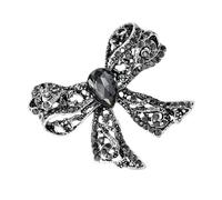Lovely Retro Bowknot Pin with Crystal Rhinestones Elegant Jewelry Dress Accessory Mom Sister and Friend Hollow Butterfly Knot Pin