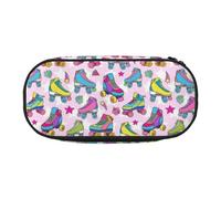 Lovely Roller Skates,Small Pencil Case Large Capacity Pencil Pouch Office Stationery Organizer