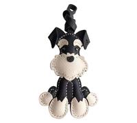 Lovely Schnauzer Leather Holder Leather Schnauzer Keychain Charm Handmade Dog Lovers Essential Key Ring Jewelry Sturdy Holder, フリーサイズ
