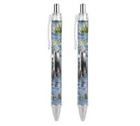Lovely Sea Otter 0.5mm Retractable Ballpoint Pen, Smooth Writing 2 PCS