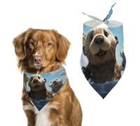 Lovely Sea Otter Print Dog Bandana, Soft Breathable Pet Scarf, Personalized Dog Bib Kerchief for Small Medium Large Dogs Cats, Exquisite Pet Neckerchief for Daily Wear, Travel, Party