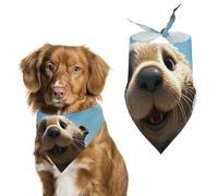 Lovely Sea Otter Print Dog Bandanas for Feeding Grooming, Triangle Pet Bibs for Cats & Dogs Washable Fashion Pets Scarf for Party Travel 27.6 X 11.8 Inch