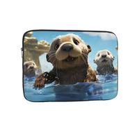 Lovely Sea Otter Print Laptop Case Sleeve 15 inch, Shockproof Protective Notebook Case Travel Laptop Bag Briefcase for Men Women Computer Cover Waterproof Computer Carrying Bag