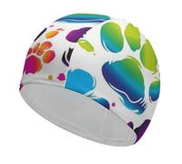 Lovely Sea Otter Print Swim Cap for Women Men Waterproof Bathing Caps Keep Hair Dry Elasticity Adult Swimming Caps Comfortable Long Hair Swim Hat Non-Slip Fabric Swimming Cap