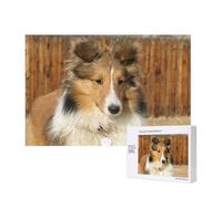 Lovely Sheltie Dog,300 Pieces Wooden Jigsaw Family Game Jigsaw Puzzles for Adults Teens Home Decor