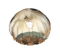 Lovely Sheltie Dog,Shower Cap Nightcap Double Layer Waterproof Elastic Bath Cap Reusable Hair Cap