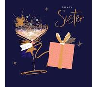 Lovely Sister Luxury Fizz Embellished Christmas Card Xmas Greeting Cards 690951