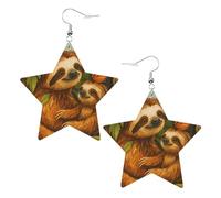 Lovely Sloth Family And Butterfly Earrings Lightweight Leather Earring Fun Hanging For Daily Accessories Women