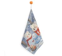 Lovely Snow Bear Kitchen Towels Set -1PCS Super Absorbent Hand Towels, Soft Face Towel Set with Hanging Loop Lightweight Quick Dry Microfiber Dish Towels for Yoga Camping Hotel Spa Travel